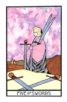 The Five of Swords from the Aquarian Tarot