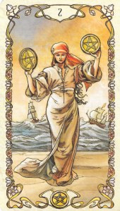 The Two of Pentacles from the Tarot Mucha