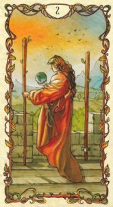 The Two of Wands from the Mucha Tarot